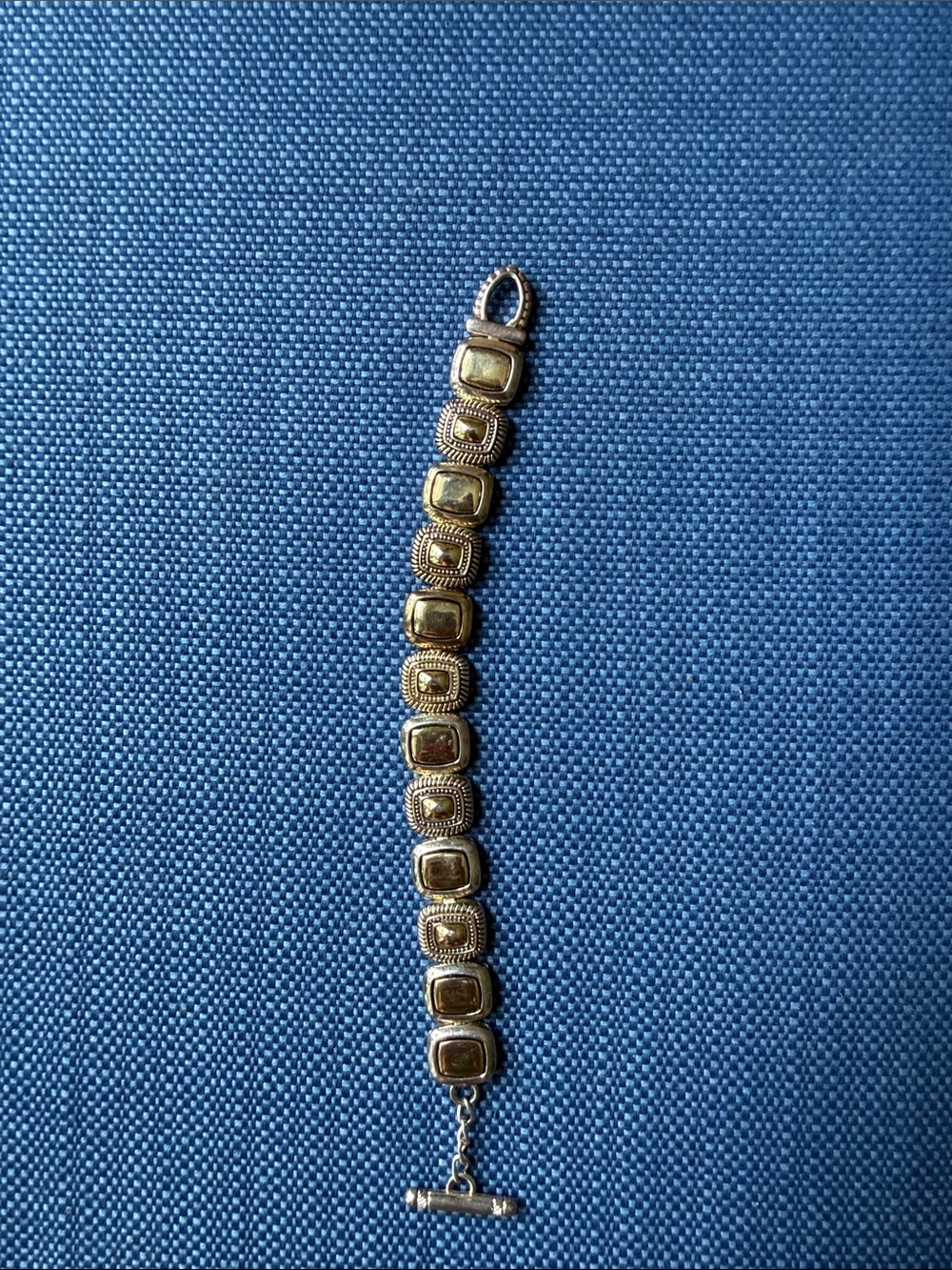 Silver/ gold Tone Square Link Bracelet